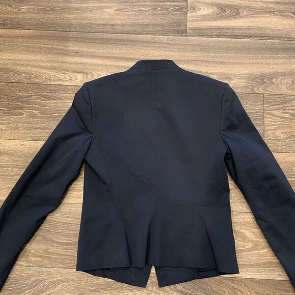 Theory Women’s Blazer Jacket Size: 4 Navy Blue Zipper front Lined - Picture 5 of 7